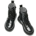 thumbnail image 6 of kkdom Boys Girls Kids Combat Boots Unisex Black 2 Little Kid, 6 of 7