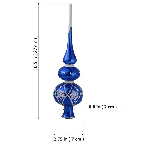 HolidayGiftShops Lace Glass Christmas Tree Topper (Blue)
