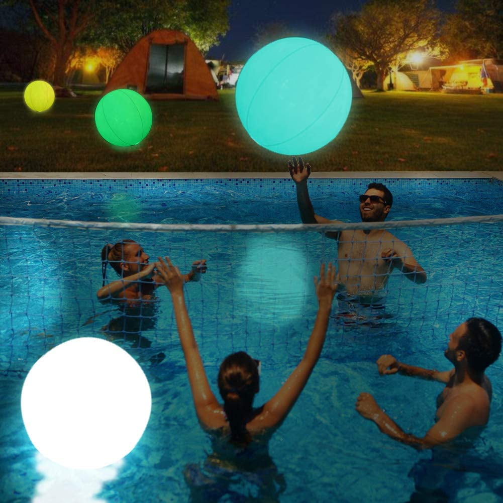 Pool Toys Light Up Pool Floats LED Beach Ball Volleyball 16 Colors Glow