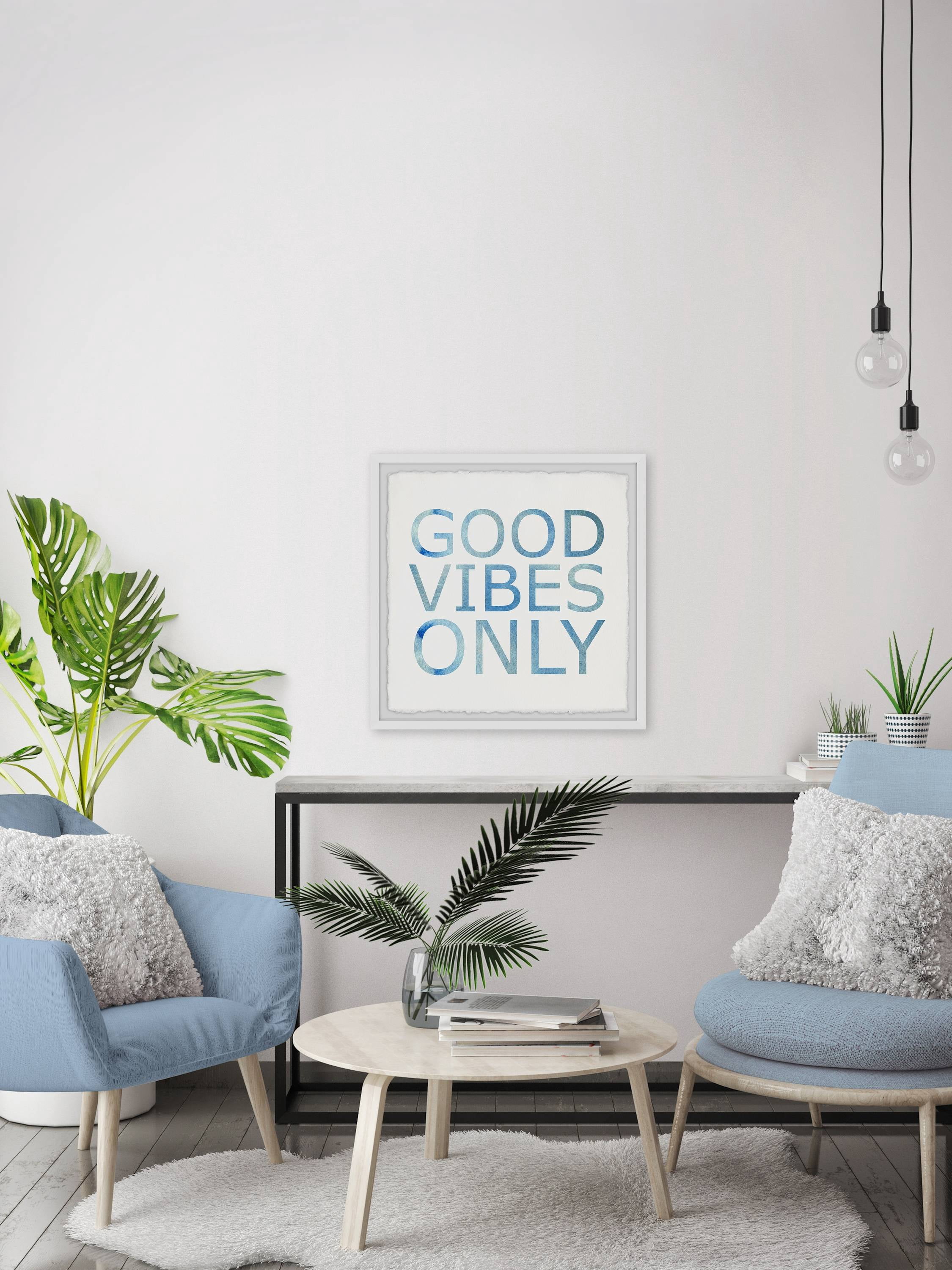 Marmont Hill Good Vibes Only x Framed Wall Art, 18.00" x 1.50"