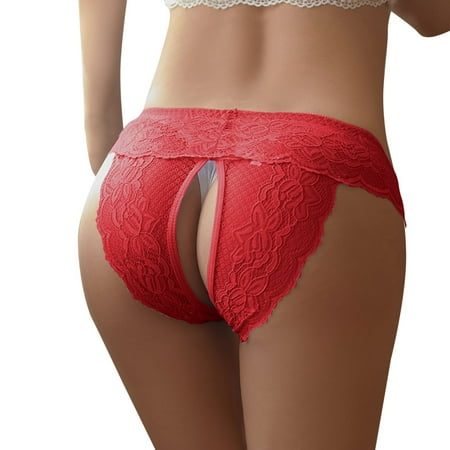 

ZMHEGW 6 Packs Underwear Women Lace G String Thongs Lingerie Bikini Brief Panties