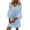 Light Blue, variant on Utoimkio Women's Casual 3/4 Sleeve Floral Print Midi Dresses Crewneck Loose Fit Knee Length Fall Dresses for Women