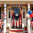 thumbnail image 6 of JHyouerji 250th Anniversary Door Cover American Flag 4th of July Patriotic Hanging Cloth Background Banner for Independence Day Front Door Home Party Decoration, 6 of 7