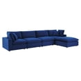 thumbnail image 2 of Modway Commix Down Filled Overstuffed Performance Velvet 5-Piece Sectional Sofa in Navy, 2 of 10