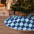 thumbnail image 6 of Daiia Blue Squares Drawing Merry Christmas Tree Skirt , Xmas Large Lace-up Tree Skirt, Santa Snowflakes Rustic Home Decorations New Year Party Farmhouse Decor-30", 6 of 7