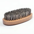 thumbnail image 3 of EXLEAF 2026 New Soft Hair Hair Strengthening Men Boar Hair Bristle Beard Mustache Brush Military Hard Round Wood Handle Comb, 3 of 6