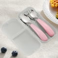 thumbnail image 5 of Kids forks and Spoons Utensils, Stainless Steel Silverware Set with Storage Box for Self Feeding Safe, Dishwasher Safe (Pink), 5 of 6