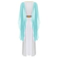 thumbnail image 4 of Choomomo Robe Cosplay Reine de Grèce avec Bordures Dorées, Robe Romaine Grecque Ancienne, Bleu Clair m, 4 of 7