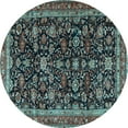 thumbnail image 1 of Ahgly Company Indoor Round Persian Light Blue Traditional Area Rugs, 4' Round, 1 of 4