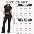 thumbnail image 4 of Ozmmyan Two Piece Lounge Sets for Women Long Sleeve Cropped Tops and Elastic Waist Flare Pants Tracksuits Casual Workout Sets for Women, 4 of 4