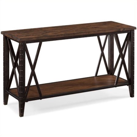 UPC 788093086292 product image for Magnussen Fleming Wood and Metal Sofa Table - Rustic Pine Finish | upcitemdb.com
