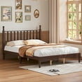 thumbnail image 2 of SESSLIFE Platform Bed Frame, Wood Queen Bed Frame with Gourd Shaped Headboard for Bedroom, Modern Queen Size Bed with Wood Slat Support, Holds 500 lb, No Box Spring Needed, Walnut, 2 of 9