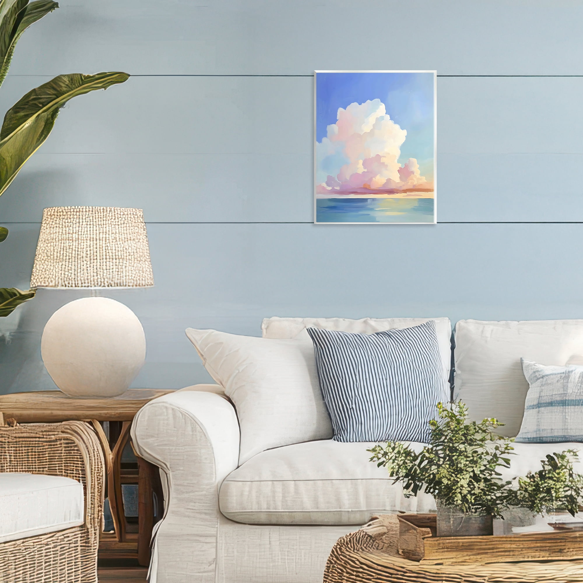 Stupell Industries Dreamy Pastel Clouds over Sea Wall Plaque Art, design by The Prints Vibe