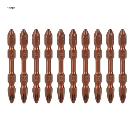 

10Pcs 65mm Electric Screwdriver Bits Set 5A S2 Alloy Cross Double Big Head PH2