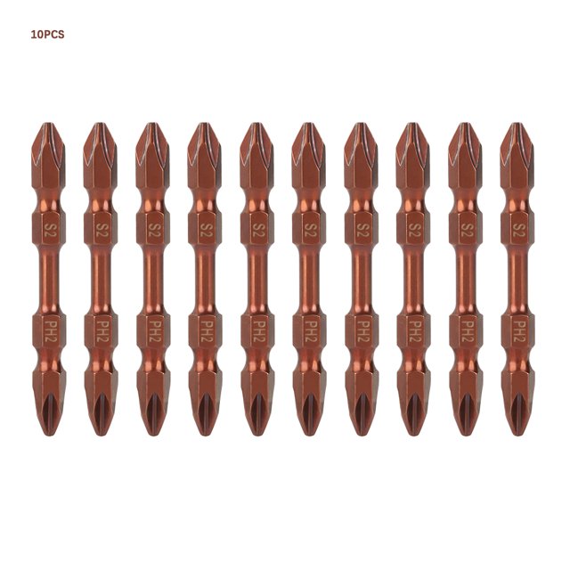 10Pcs 65mm Electric Screwdriver Bits Set 5A S2 Alloy Cross Double Big Head PH2