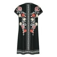 thumbnail image 4 of Lolmot Summer Dresses for Women Short Sleeve Casual Dress Ethnic Style Printed Loose Round Neck Dress, 4 of 5