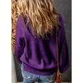 thumbnail image 6 of SHEWIN Womens Sweaters Crewneck Batwing Long Sleeve Side Slit Fall Oversized Ribbed Knit Pullover Jumper Tops Purple, 6 of 6