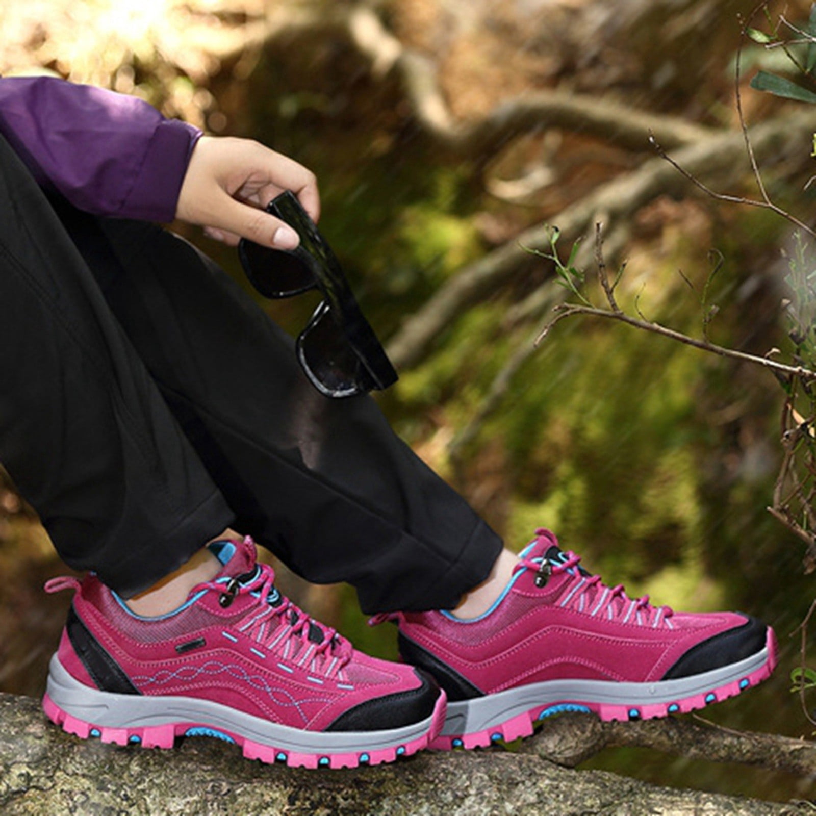 Win s Way Women's High-Top Hiking Sneakers, Lightweight Breathable Trekking Shoes for Outdoor Adventure & Support