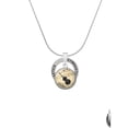 thumbnail image 2 of Delight Jewelry Silvertone Domed Music - Cello Gymnastics Ring Charm Necklace, 18", 2 of 4