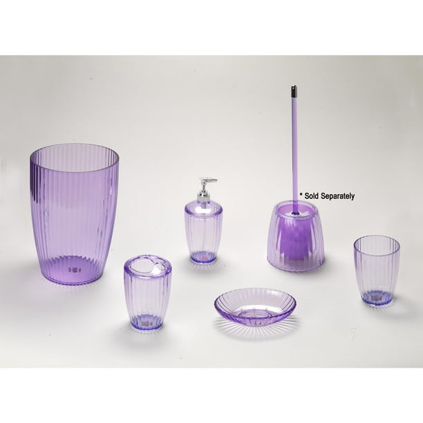 Magenta, Ribbed 5 Piece Acrylic Bath Accessory Set