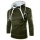 thumbnail image 5 of Sudadera con capucha de cuello alto para hombre, suéter de manga larga con cremallera doble Diagonal, Color sólido, deportes al aire libre, Casual, blanco y negro, Invierno, 5 of 5