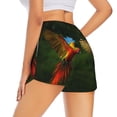 thumbnail image 3 of Goofa Hybrid Parrot in the Forest Printed Women 2 in 1 Running Shorts,Quick Dry Athletic Workout Shorts,High Waisted Athletic Shorts with Liner Pockets-Small, 3 of 9