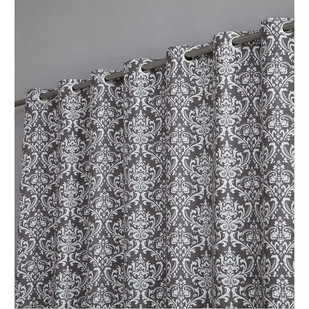 Hlc.Me Damask Print 100 Full Blackout Curtains Room Darkening Grommet