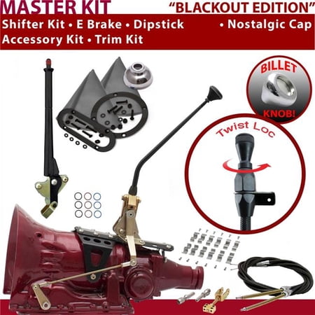 American Shifter FMX Shifter Kit Black 12 in. E Brake Cable Clamp Trim Kit Dipstick for F09EC