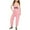 Pink, variant on MIXUE Toddler Girls Jumpsuits & Rompers Summer Letter Print Spaghetti Strap V Neck Sleeveless Loose Bodysuits With Pockets Daily-Wear,Green,4-5 Years