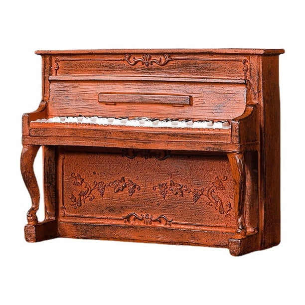 Toystoory Figurita decorativa resina música personajes instrumento Piano miniatura adornos esculpir creativamente estatua presente Decoración del hogar Marrón