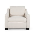 thumbnail image 3 of Contemporary Beige Fabric Upholstered Club Chair, 3 of 9