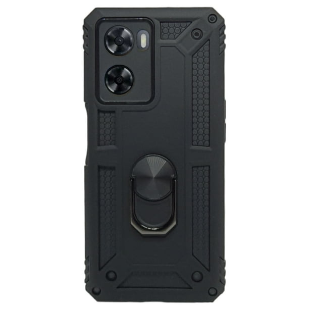 Funda Uso Rudo Cely Vesmir con Anillo Magnético Para Oppo A57 A77 Negro 2 Micas de Cristal