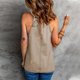 thumbnail image 4 of Gibobby Top de verano para mujer, camiseta Sexy con temperamento, chaleco estampado, camiseta sin mangas con cuello Halter y hombros descubiertos(Caqui,G), 4 of 4