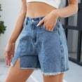 thumbnail image 5 of Levmjia Women Denim Shorts High Waisted Casual Button Pocket Stretch Comfortable Summer Fashion Jeans Shorts for Women Plus Size Sale, 5 of 8
