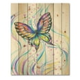 thumbnail image 3 of Designart 'Iridiscent Colorful Butterfly' Traditional Print on Natural Pine Wood, 3 of 5