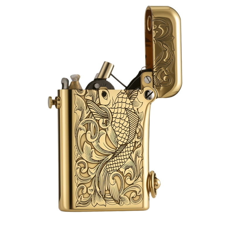 Swiss Luxury Retro Copper Kerosene Lighter,Soft-Flame, Refillable