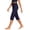Dark Blue, variant on Womens High Waisted Button Fly Stretchy Capris, Straight Leg Pants with Pockets Tummy Control for Everyday Wear Light Blue S-XXL,Size 2XL