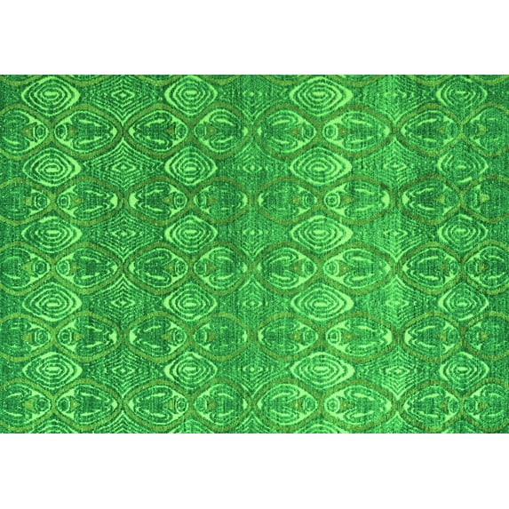 Ahgly Company Indoor Rectangle Abstract Green Modern Area Rugs, 7' x 9'