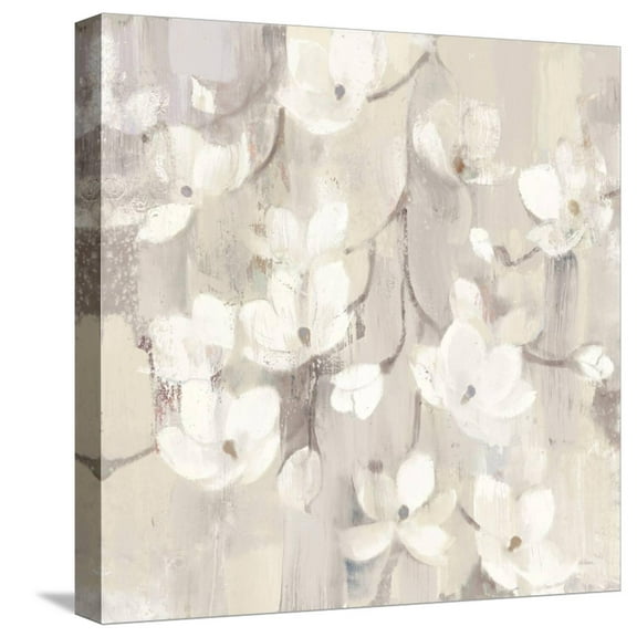 Art.com Magnolias in Spring II Neutral Stretched Canvas Print Wall Art by Albena Hristova, 16" x 16"