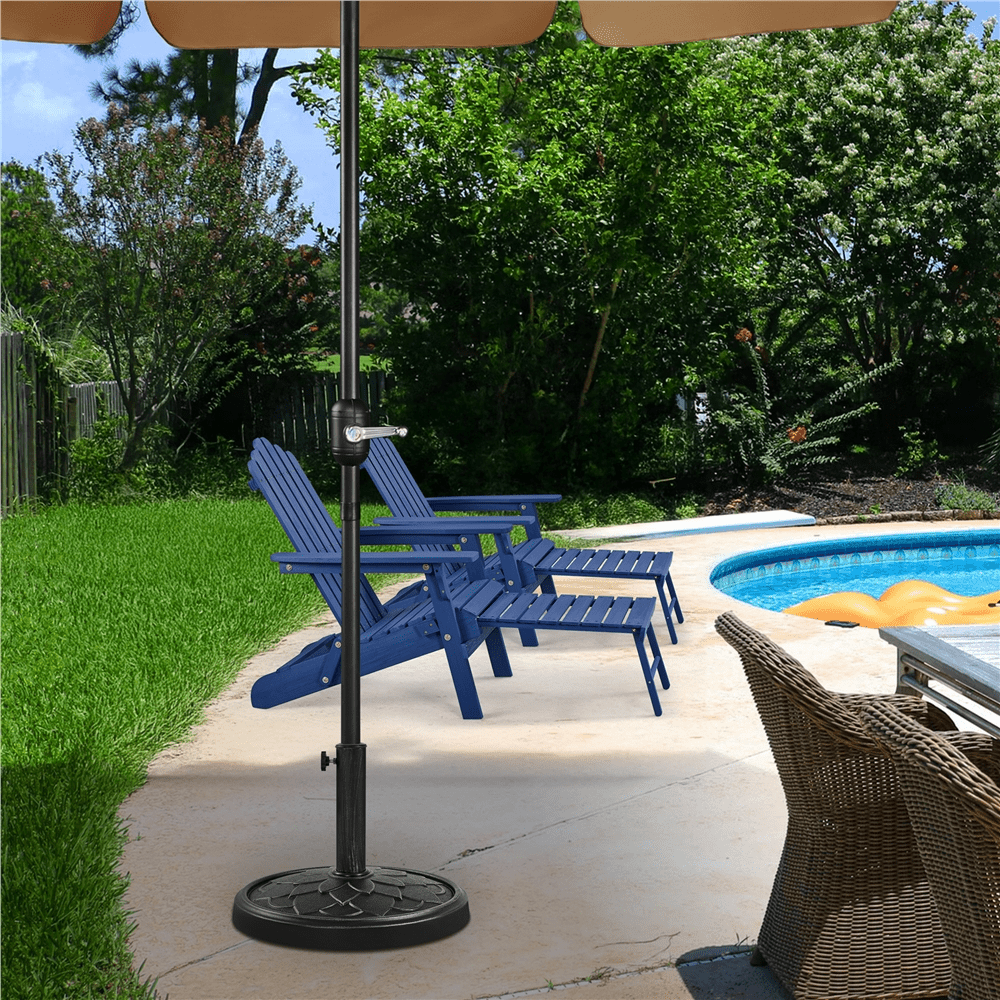 Renwick 26.5 lb Heavy Duty Patio Umbrella Base with Flower Pattern, Black