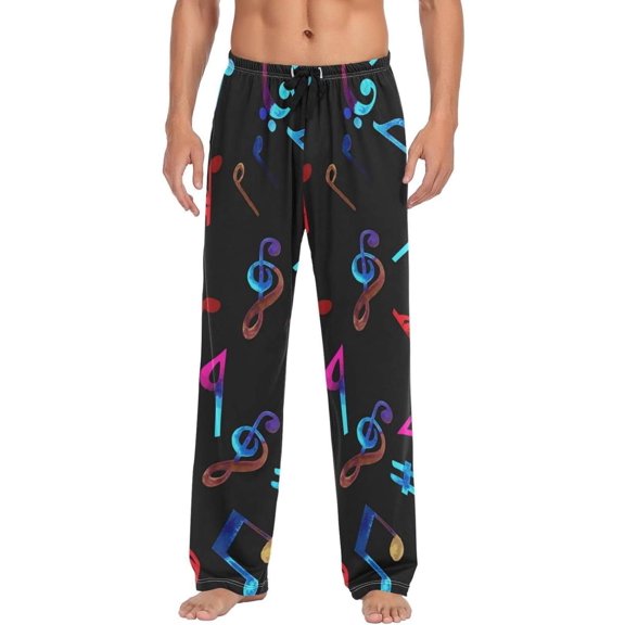 GZHJMY Dazzling Music Notes Pajama Pants For Men, Men's Separate Bottoms, Lounge Pants with Pockets, Christmas New Year Birthday Gifts, XX-Large, Christmas New Year Birthday Gifts, XX-Large