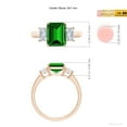 thumbnail image 5 of ANGARA Lab Grown 2.25 Ct Emerald-Cut Emerald and Lab Diamond Three Stone Ring for Women in 14K Rose Gold (Size-9x7mm) | May Birthstone, Anniversary, Jewelry Gift for Women | Lab-Grown Emerald Ring, 5 of 9