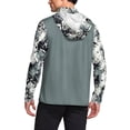 thumbnail image 3 of Sun Protection Hoodie Shirts for Men Spf UV Upf 50+ CamouflageShirts Long Sleeve Fishing Lightweight Cooling Hoodies with Face Cover,Gray 2XL, 3 of 5