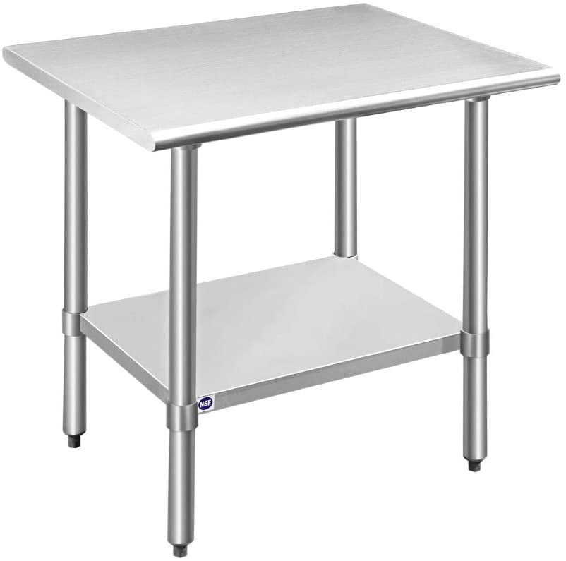 ROCKPOINT Stainless Steel Table For Prep Work 36x24 Inches NSF Metal rockpoint-stainless-steel-table-for-prep-work-36x24-inches-nsf-metal