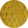 thumbnail image 1 of Ahgly Company Machine Washable Indoor Round Southwestern Yellow Country Area Rugs, 5' Round, 1 of 4