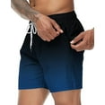thumbnail image 2 of Tyhengta Men's Swim Trunks Swimwear Gradient Color Quick Dry Beach Shorts with Zipper Pockets and Mesh Lining, 2 of 6