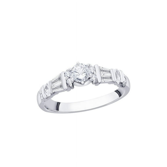 KATARINA Round, Baguette and Marquise Cut Diamond Promise Ring in 14K Gold (1/2 cttw, I-J, I1-I2)