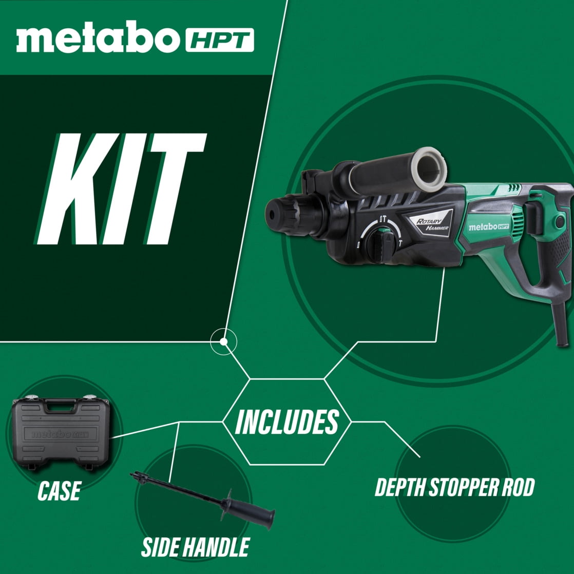 Metabo HPT 1-In SDS Plus Rotary Hammer Drill, DH26PF