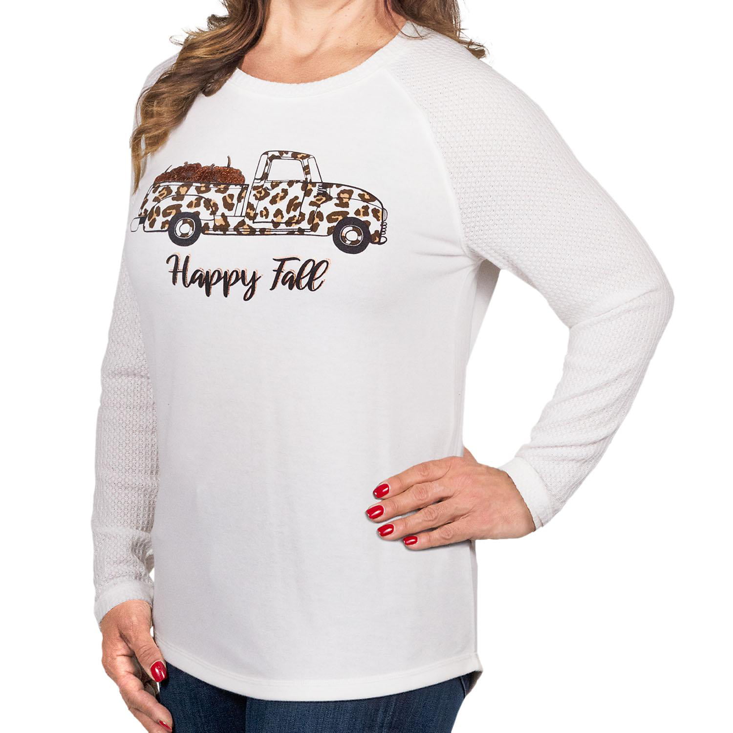Modern Canvas Ladies Harvest Top in Happy Fall, Size XX-Large - Walmart.com