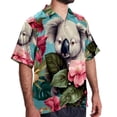 thumbnail image 2 of Koala Men's Short Sleeve Printed Poplin Beach Shirts with Spread Collar - Casual Button Down Summer Tops for Unisex, 2 of 6